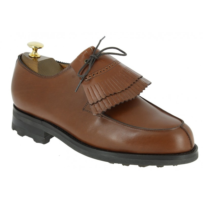 Derby John Mendson 8172 Bob cuir marron avec frange