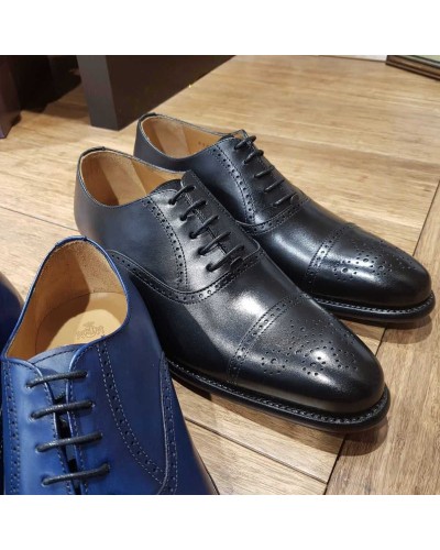 Oxford shoe Berwick 2784 navy blue leather