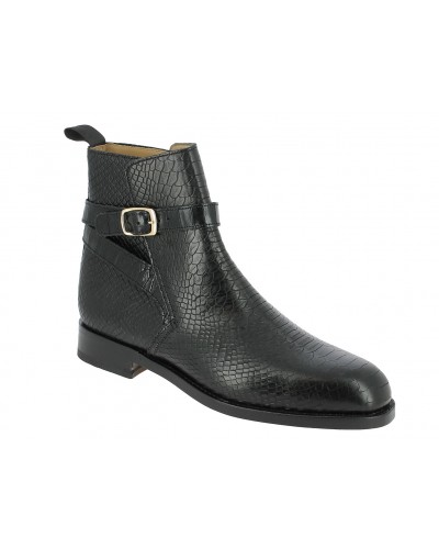 Boot John Mendson 6191 Reno black python-effect embossed leather