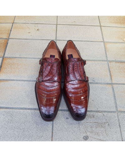 Mezlan Dade Crocodile Wingtip Spectator Shoes Brown / Camel (Exclusive)