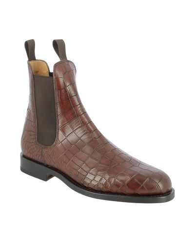 Boot John Mendson 6192 brown croco-effect embossed leather