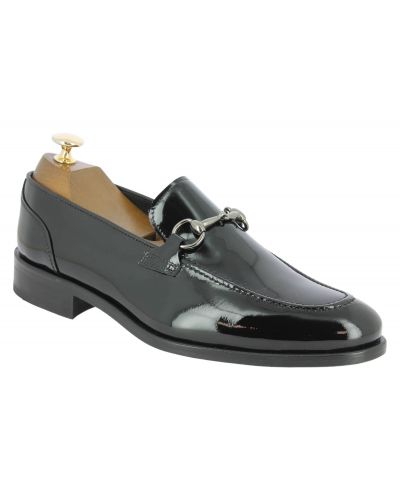 Moccasin shoe Center 51 Sphynx black varnished leather