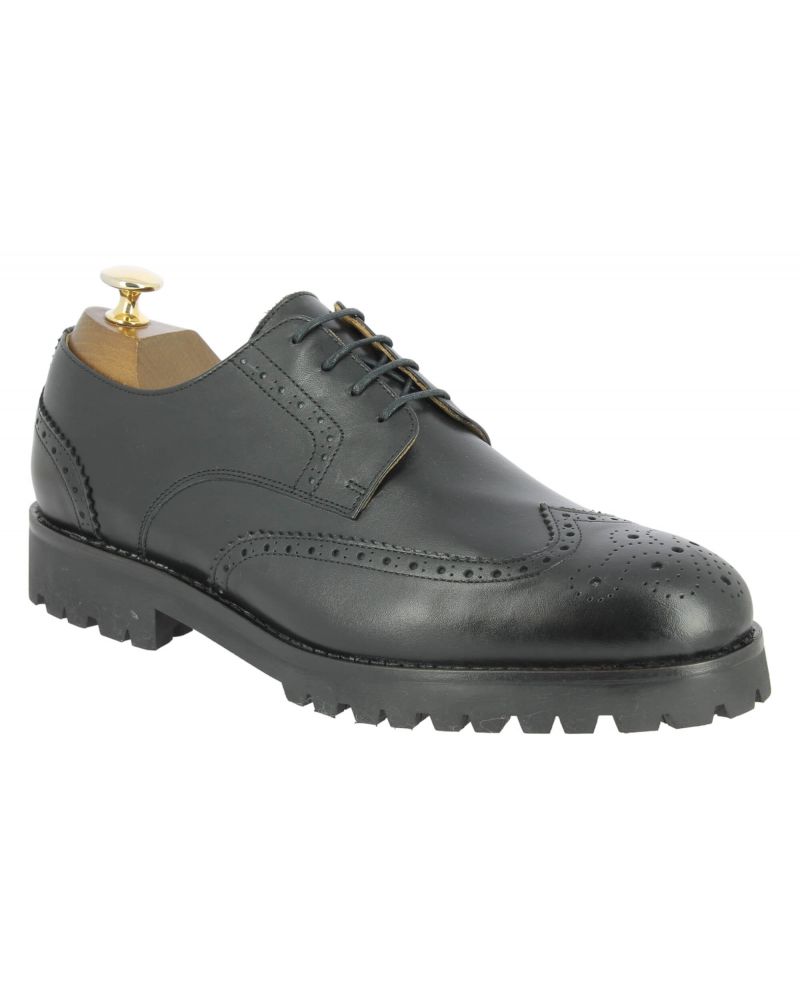 Derby brogue shoes James FitzJames S1000 black leather