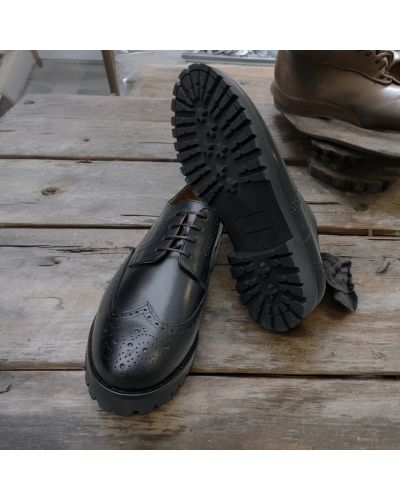 Derby brogue shoes James FitzJames S1000 black leather