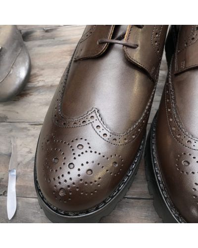 Derby brogue shoes James FitzJames S1000 brown leather