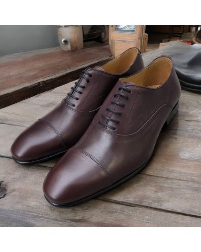 Straight toe Oxford shoes James FitzJames S0157 burgundy leather