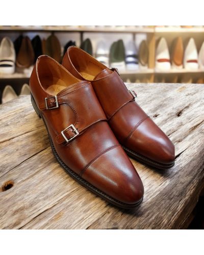 Double Monk strap shoe Berwick 2838 brown leather