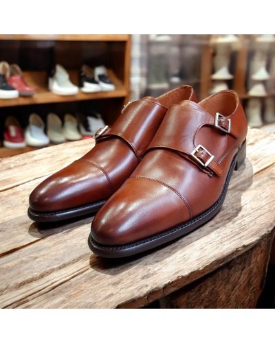 Double Monk strap shoe Berwick 2838 brown leather