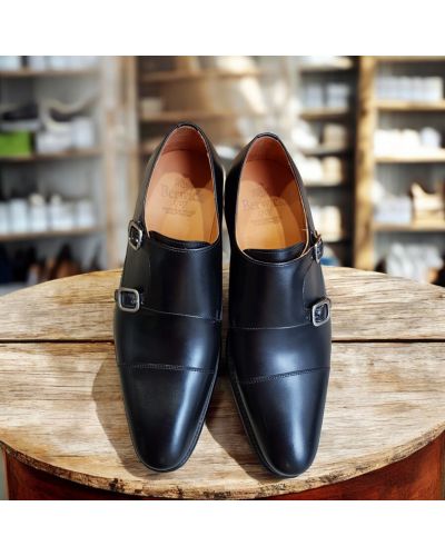 Double Monk strap shoe Berwick 2838 black leather