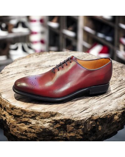 One cut Oxford shoe Berwick 3582 burgundy leather