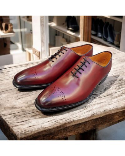 One cut Oxford shoe Berwick 3582 burgundy leather