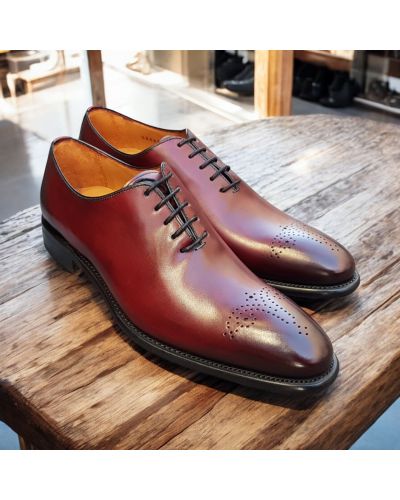 One cut Oxford shoe Berwick 3582 burgundy leather