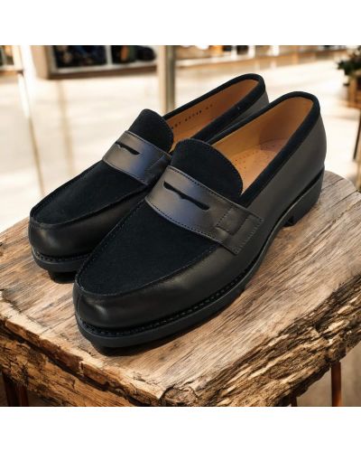 Moccasin John Mendson 14407 black leather and black suede