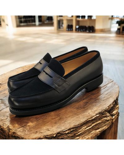 Moccasin John Mendson 14407 black leather and black suede