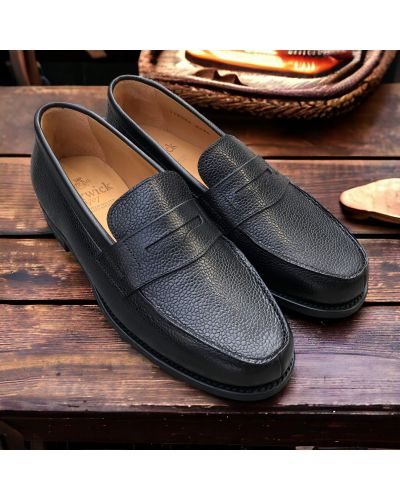 Moccasin shoe Berwick 4456 black grained leather