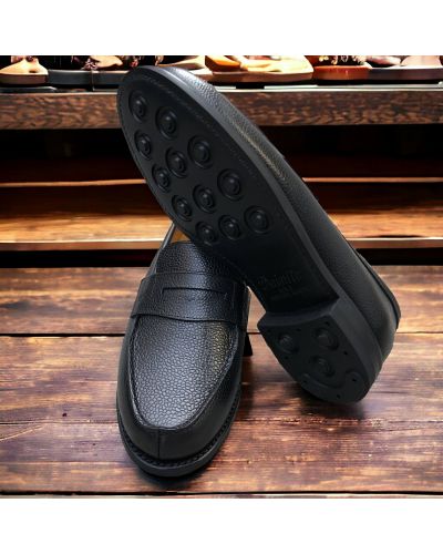 Moccasin shoe Berwick 4456 black grained leather