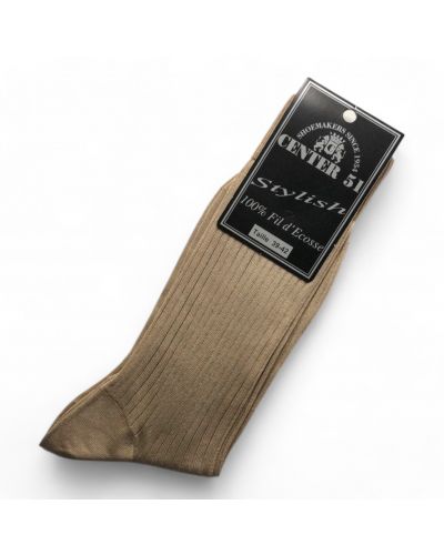 Fine egytian mercerized cotton ribbed socks taupe