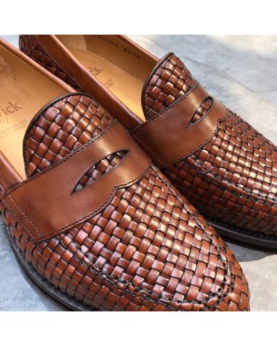 Woven loafer Berwick 9628 brown leather