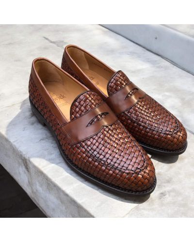 Woven loafer Berwick 9628 brown leather