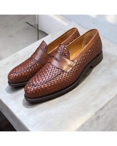 Woven loafer Berwick 9628 brown leather