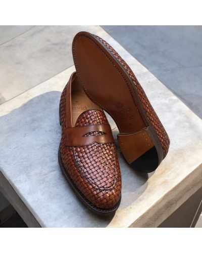 Woven loafer Berwick 9628 brown leather