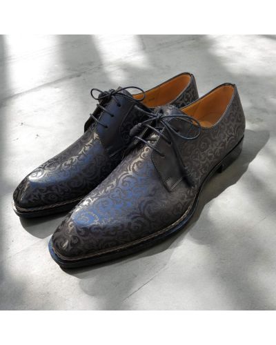 Derby shoe Mezlan 21039 black structured-pattern leather