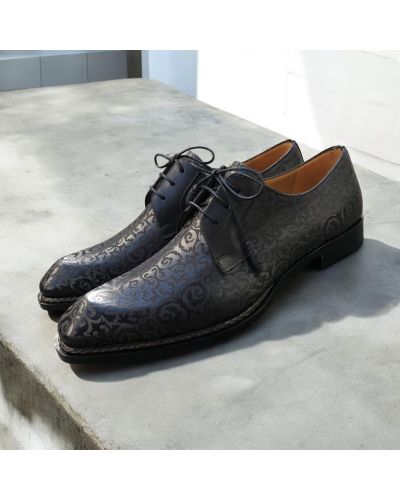 Derby shoe Mezlan 21039 black structured-pattern leather