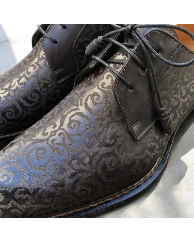 Derby shoe Mezlan 21039 black structured-pattern leather